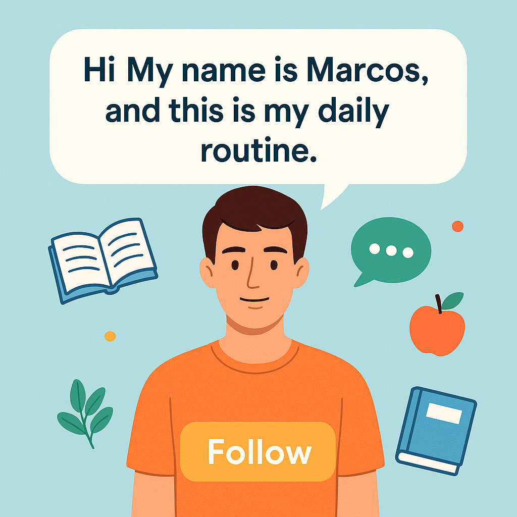 História em Inglês: My Daily Routine – Com Tradução, Pronúncia e Áudio 📚