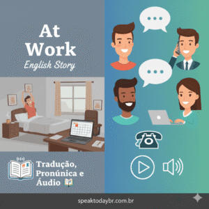 História em Inglês: At Work – Com Tradução, Pronúncia e Áudio 📞