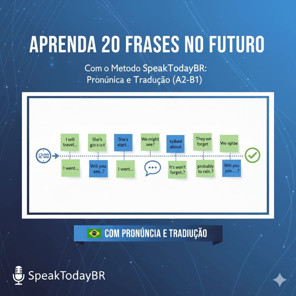 Aprenda 20 Frases no Futuro com o Método SpeakTodayBR: Pronúncia e Tradução (A2-B1)