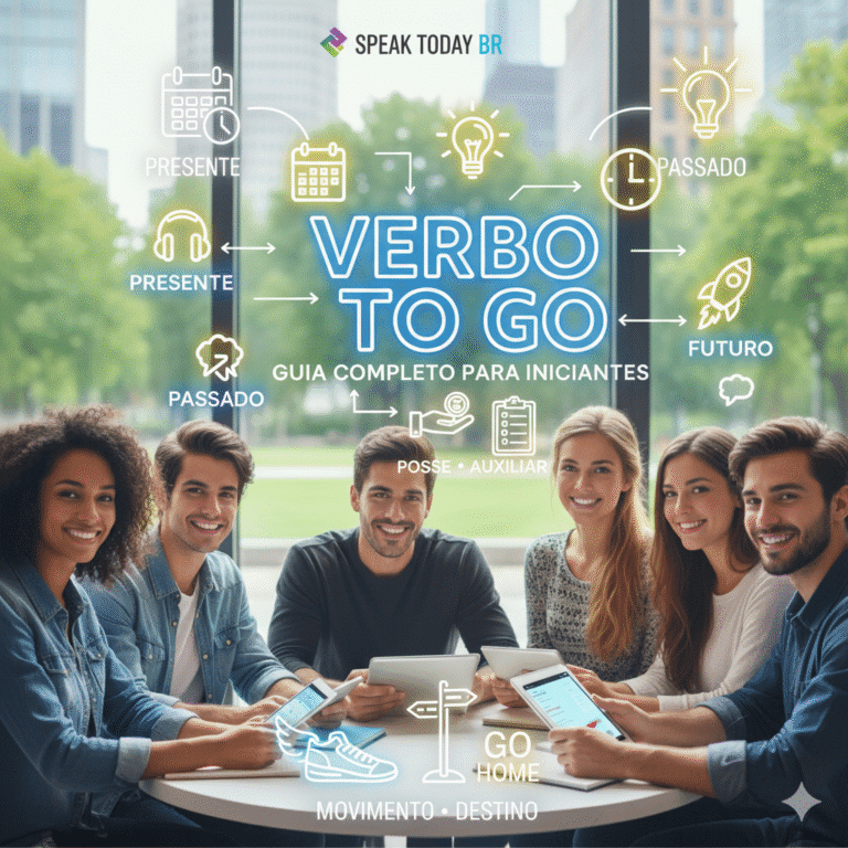 Domine o Verbo ‘To Go’ em Inglês: Conjugação Completa no Presente, Passado e Futuro – Guia Prático com Exemplos e Diálogos para Iniciantes