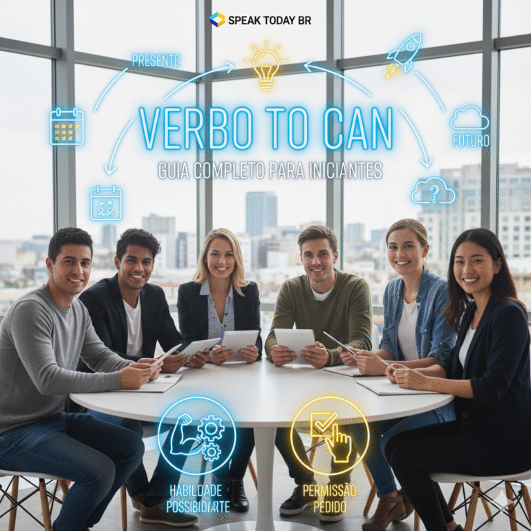 Domine o Verbo ‘Can’ em Inglês: Conjugação Completa no Presente, Passado e Futuro – Guia Prático com Exemplos e Diálogos para Iniciantes