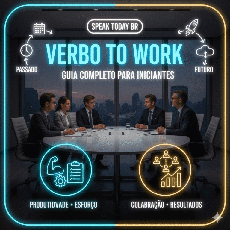 Domine o Verbo ‘Work’ em Inglês: Conjugação Completa no Presente, Passado e Futuro – Guia Prático com Exemplos e Diálogos para Iniciantes