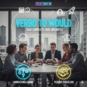 Domine o Verbo ‘Would’ em Inglês: Conjugação Completa no Presente, Passado e Futuro – Guia Prático com Exemplos e Diálogos para Iniciantes.